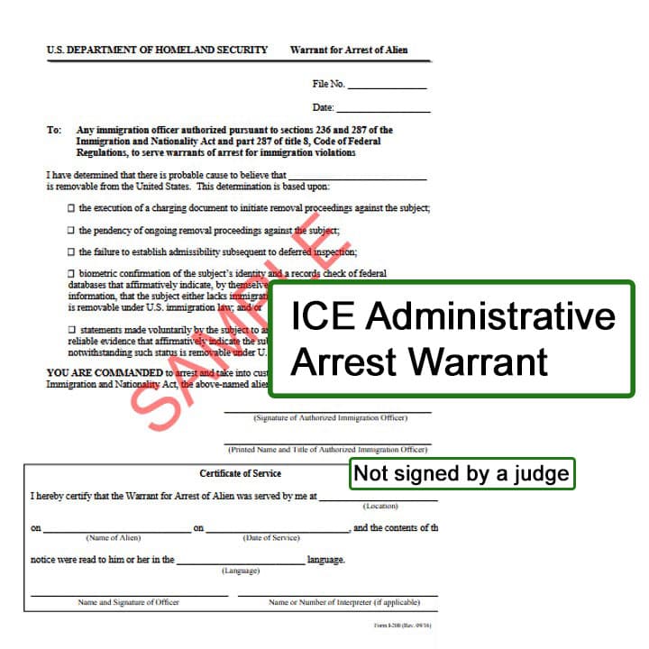 Ice Admin Warrant